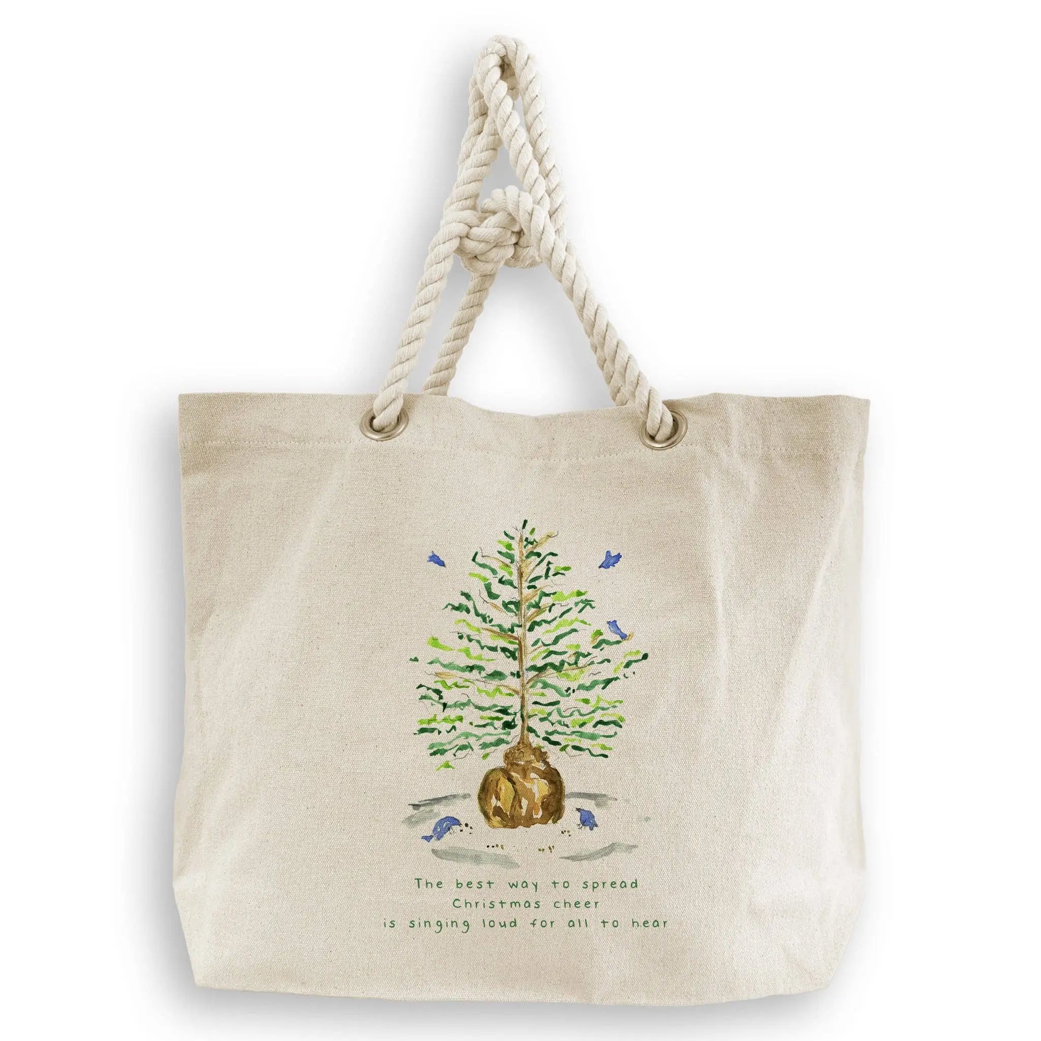 Christmas Tree with Birds Kitchen Towel - Festive Holiday Decor - French Graffiti