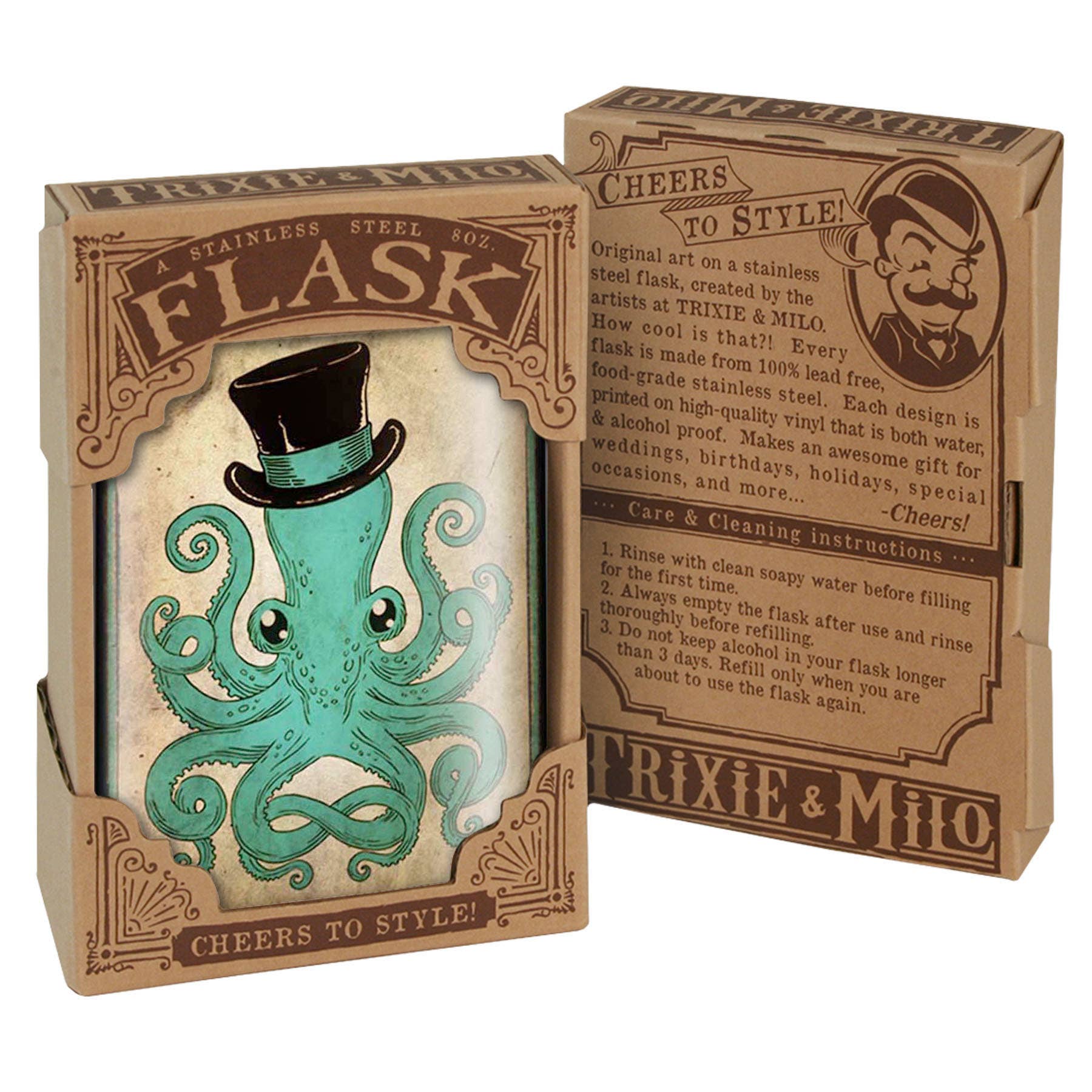 Gentleman Octopus Flask - Men's Gift