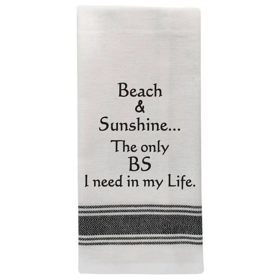 Beach & Sunshine Kitchen Tea Towel - Funny Summer Gift by Wild Hare Designs