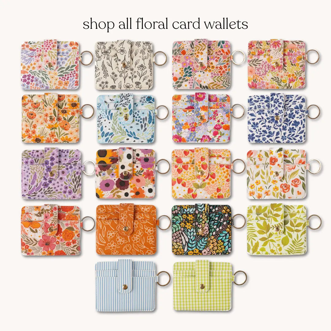 Countryside Blooms Card Wallet - RFID Blocking Vegan Leather