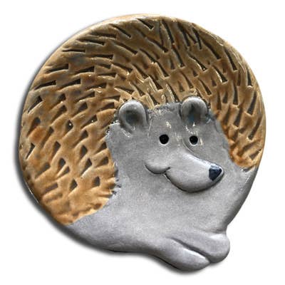 3" Ceramic Hedgehog Dish - Hand Painted Spoon Rest & Trinket Tray