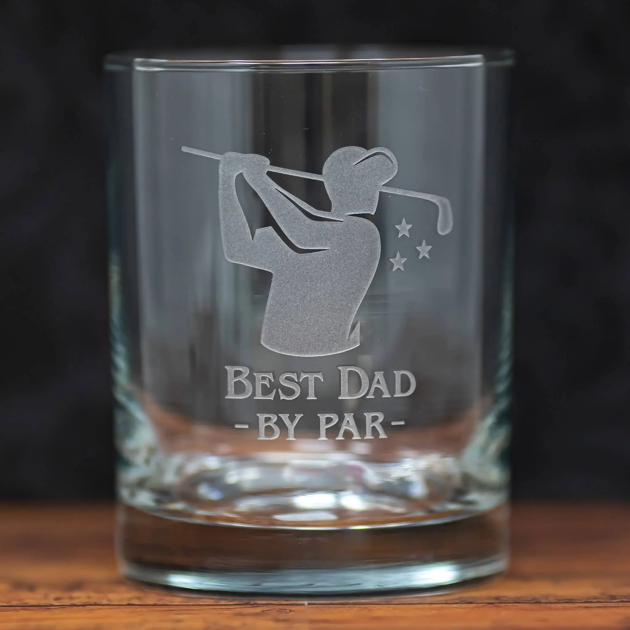 Best Dad by Par Golf Etched Glass - Sandblast Drinkware Barware