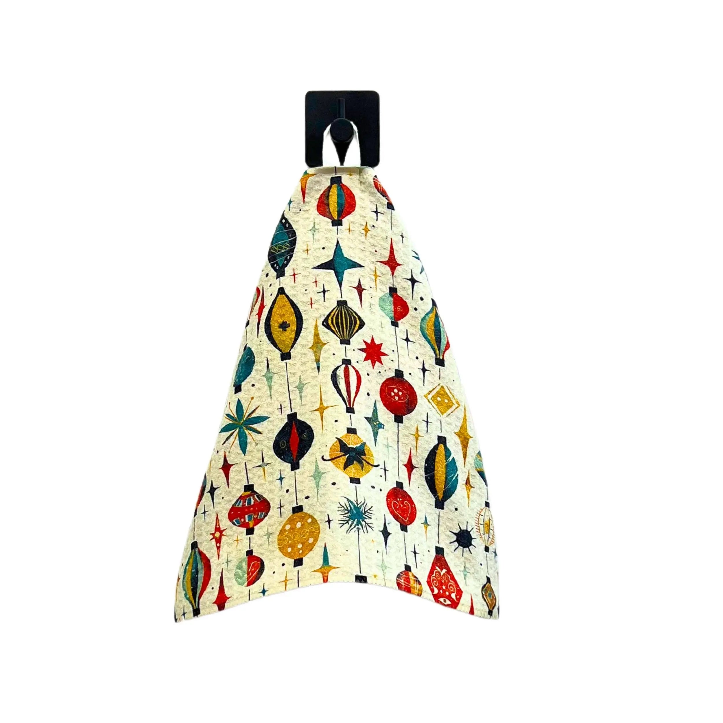 Driftless Studios - Holiday Ornaments Waffle Washcloth - Stocking Stuffers
