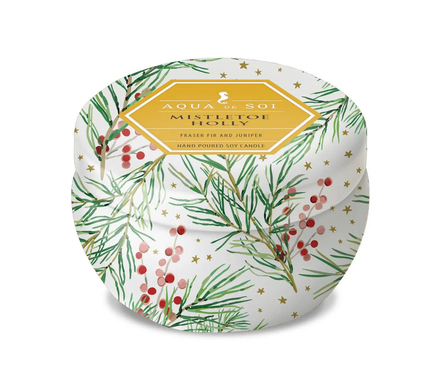 Mistletoe & Holly 4oz Candle Tin - Fraser Fir Holiday Scent