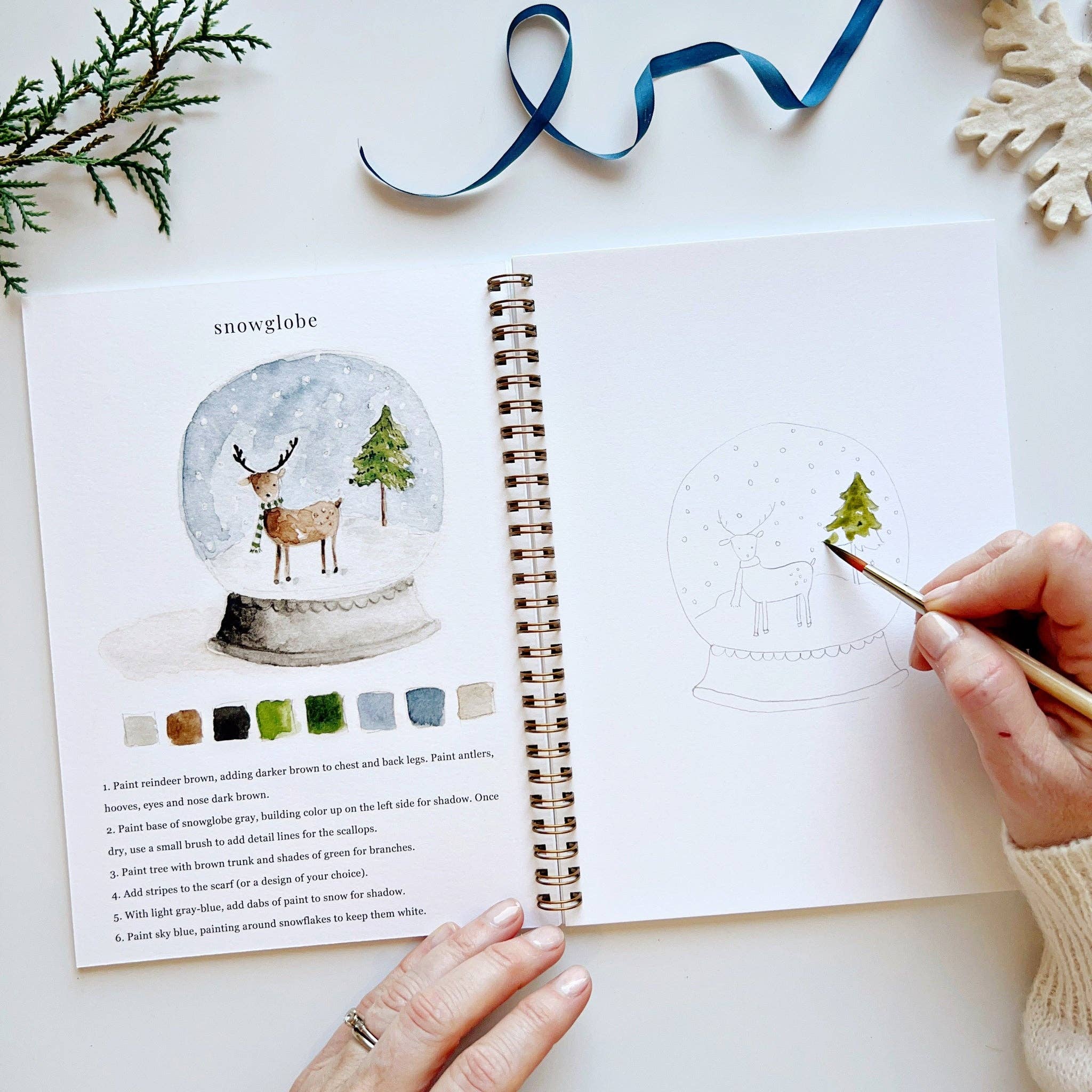Winter Watercolor Workbook - 12 Beginner-Friendly Paintings - Emily Lex Studio