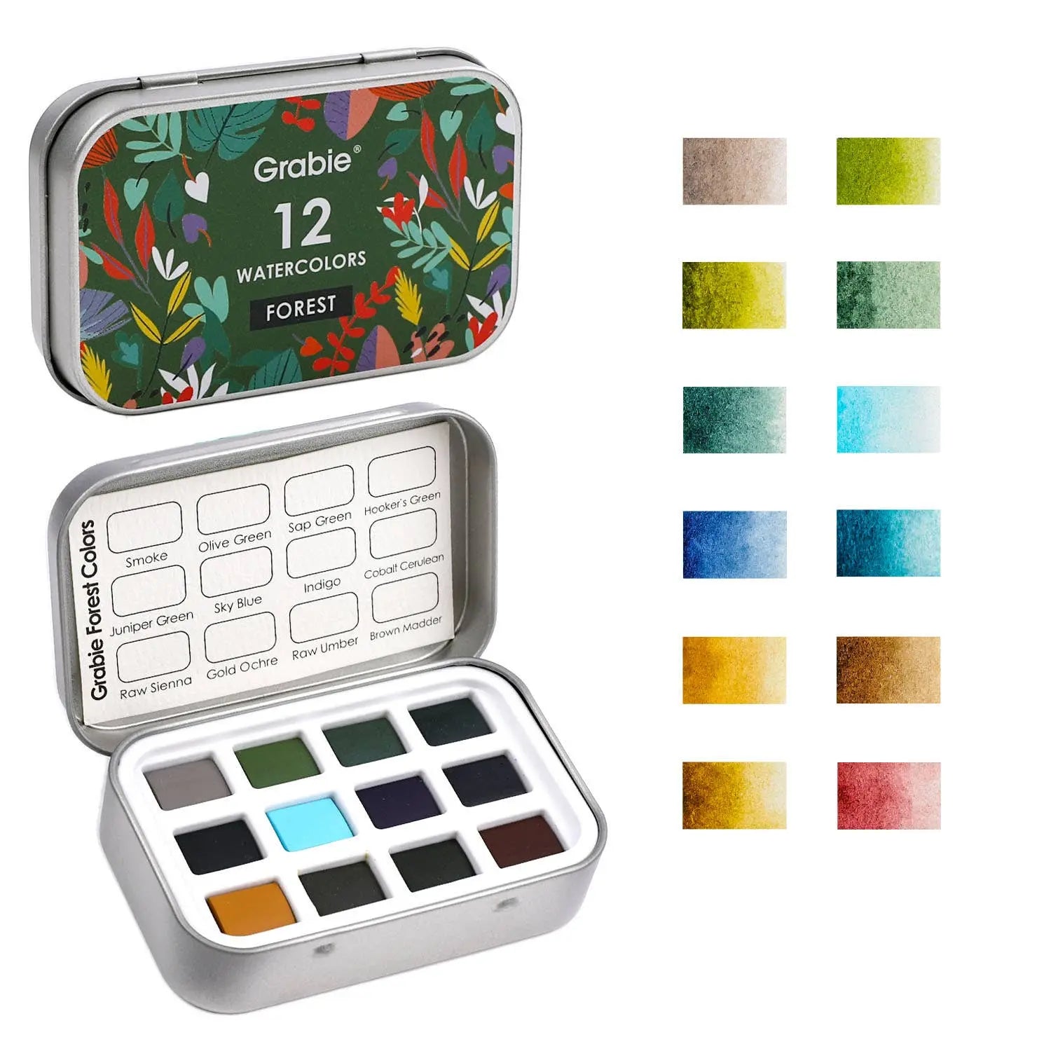 Grabie - Watercolor Pocket Set of 12 - Forest Colors