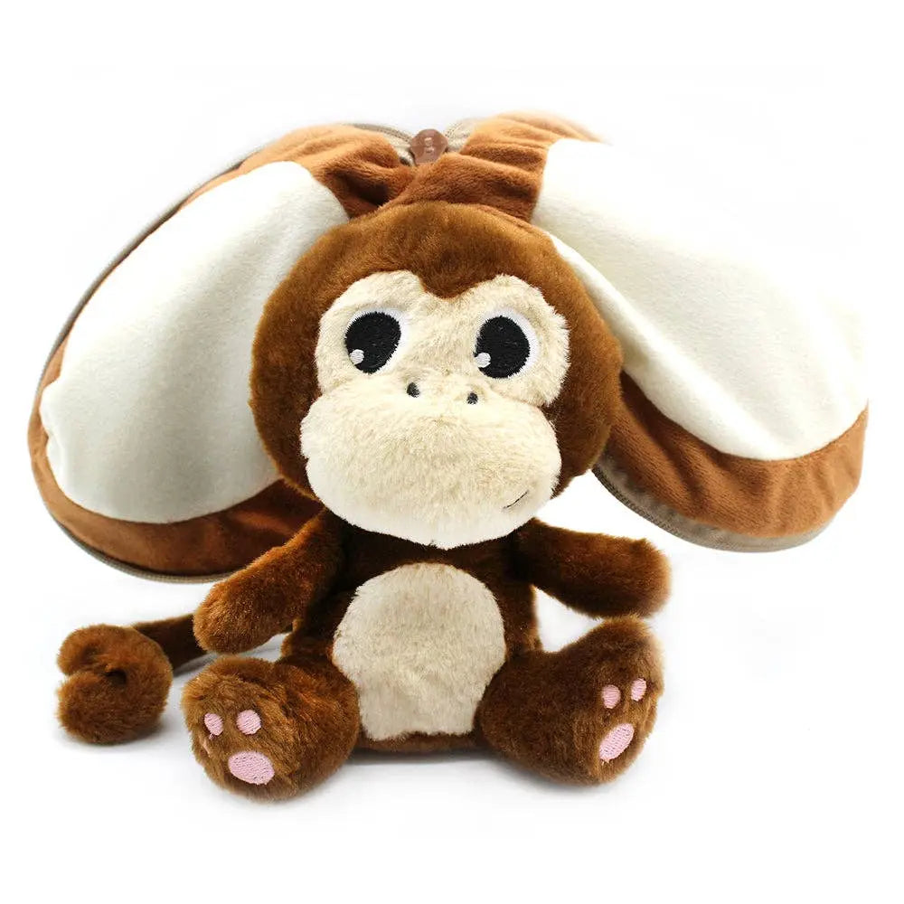 Coconet Monkey Flipetz - 2-in-1 Transforming Plush Toy - Coconut to Monkey - Birth+