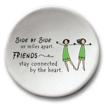 August Ceramics Irish Friends Round Dish - Side by Side or Miles Apart
