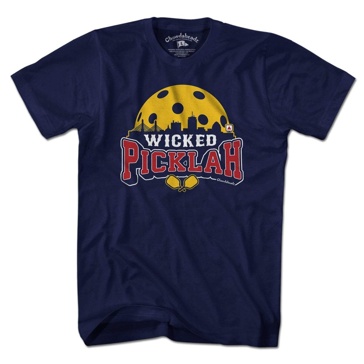 Wicked Picklah Boston Pickleball Men's T-Shirt: Navy