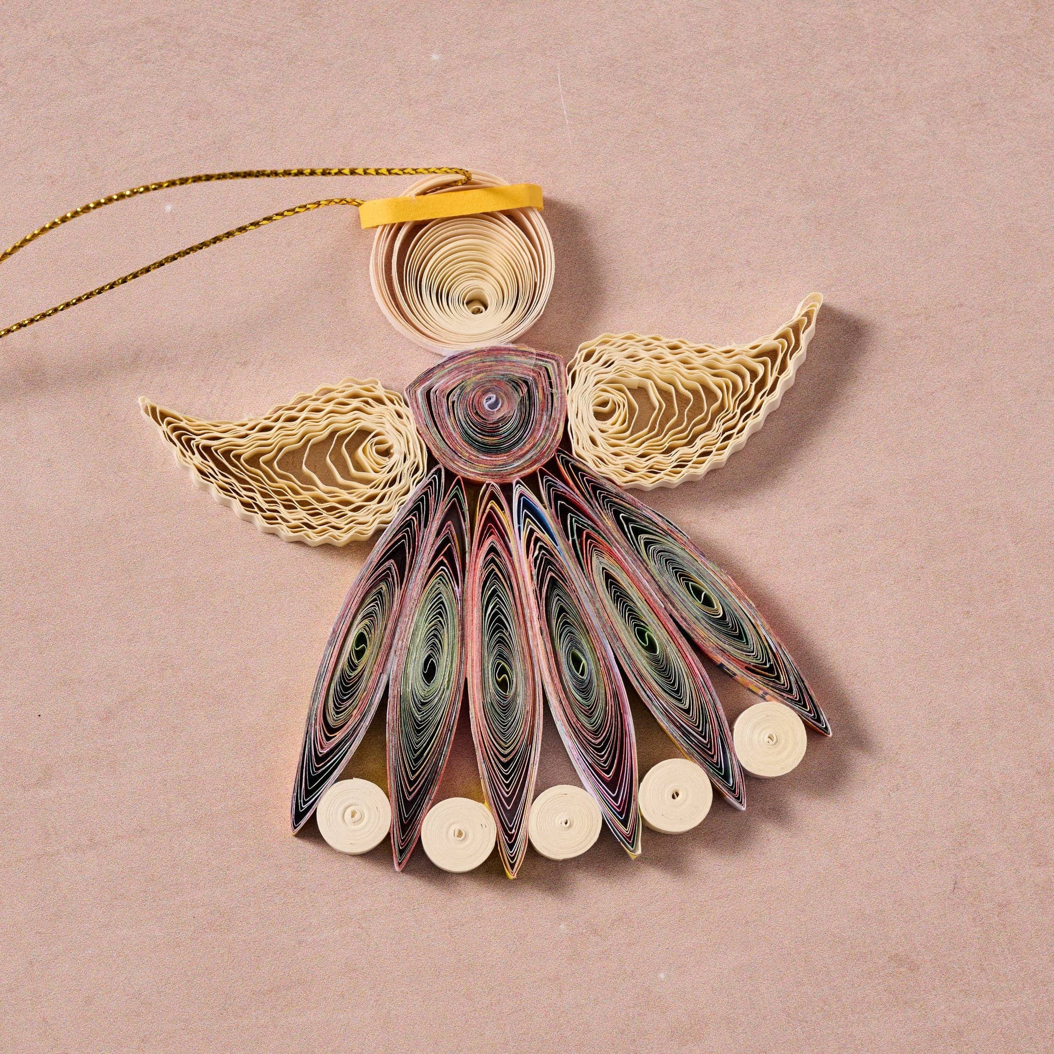 Ten Thousand Villages - Diu Quilled Angel Ornament - Multi