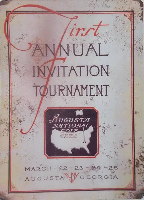 Vintage Golf Gifts - Augusta National First Tournament Tin Sign