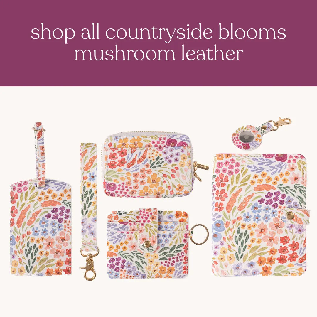 Countryside Blooms Wristlet Keychain - Vegan Leather