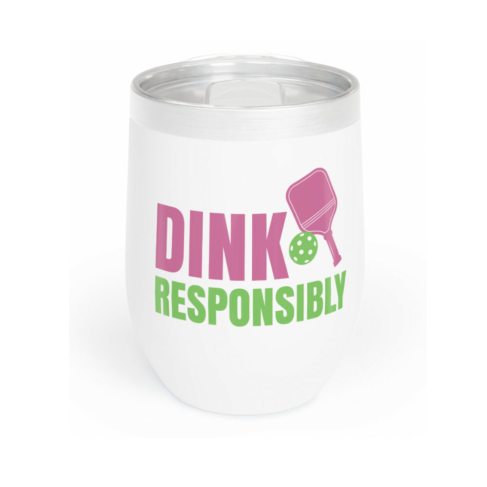 Pickleball Wine Tumblers: Dink Responsibly- Pink
