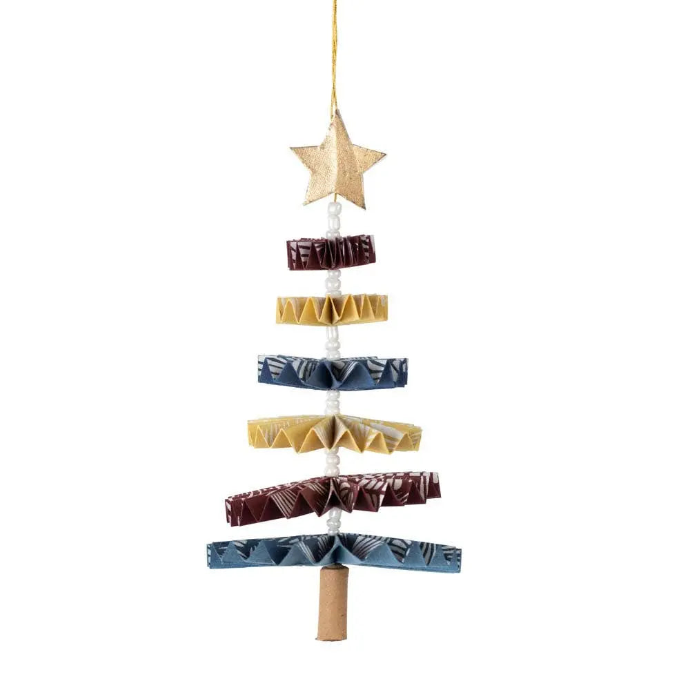 Ten Thousand Villages Christmas Tree - Fanfold Paper Tree Ornament - Clearance