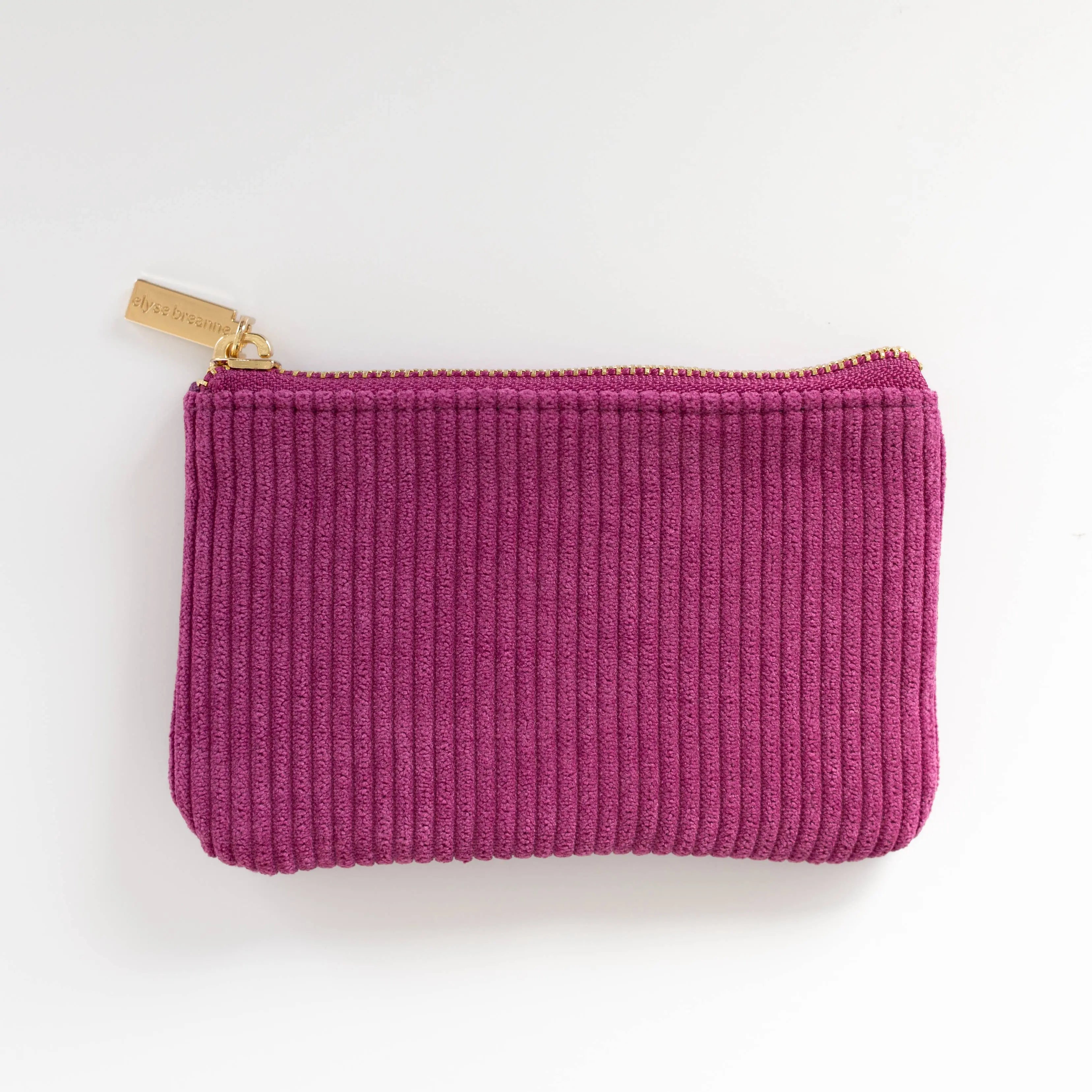 Raspberry Corduroy Coin Pouch with Inner Pocket Elyse Breanne Design