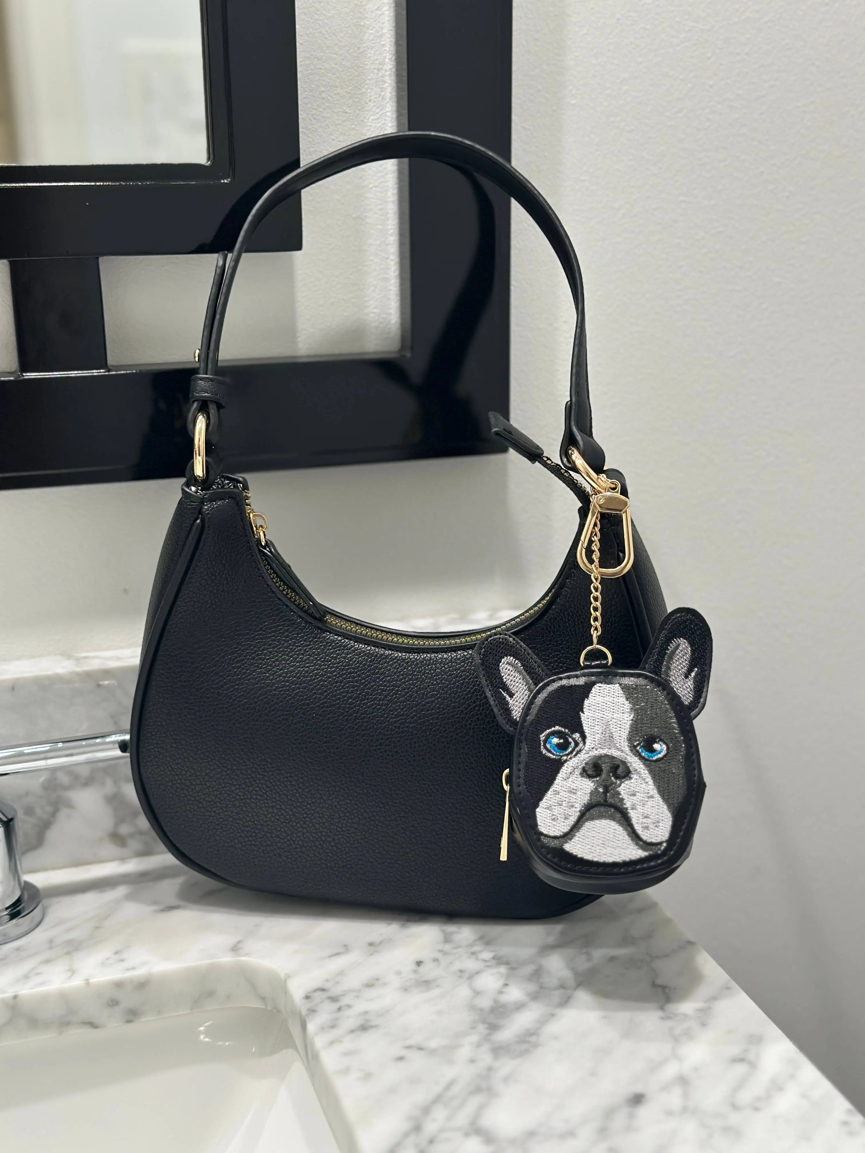 Living Royal 2-in-1 Bag Charm & Reusable Shopper - Boston Terrier Dog Design