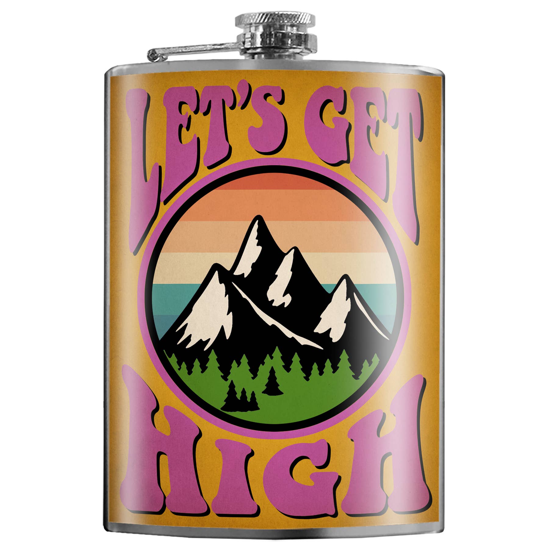 Let's Get High Flask -  camping, hiking, valentine's day men's gift
