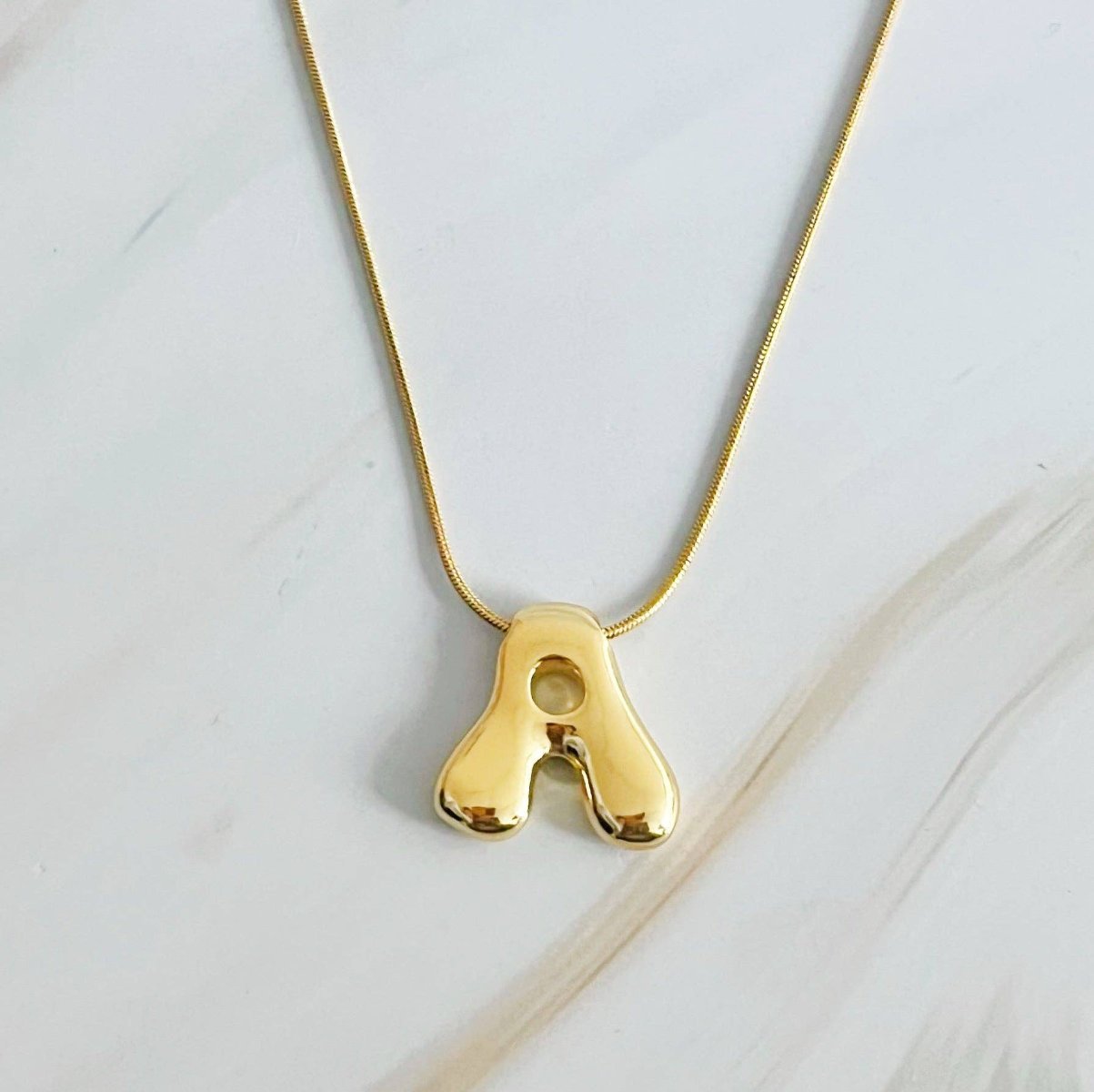 Ellison+Young - Balloon Letter Initial Necklace: A