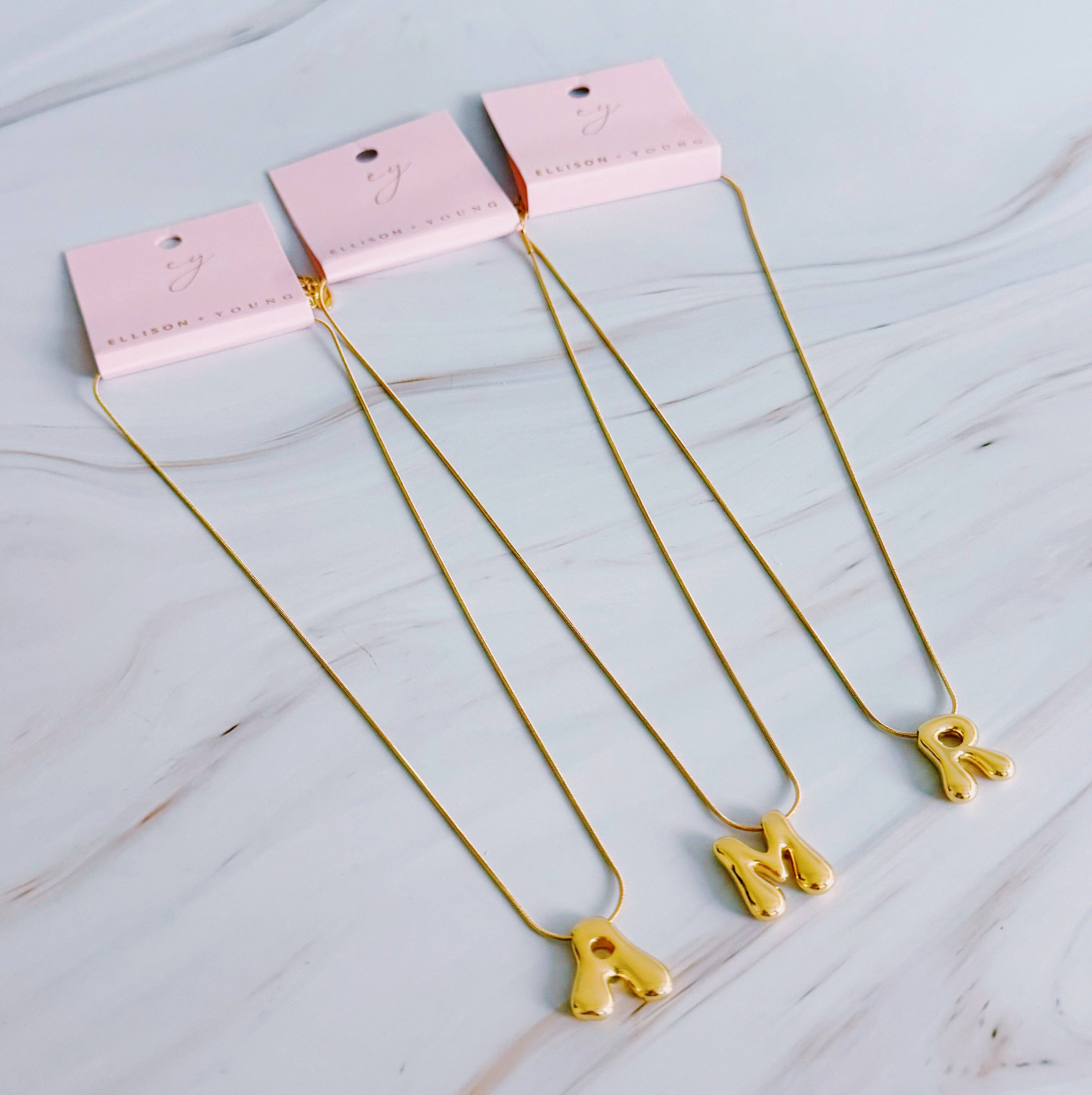 Ellison+Young - Balloon Letter Initial Necklace: K