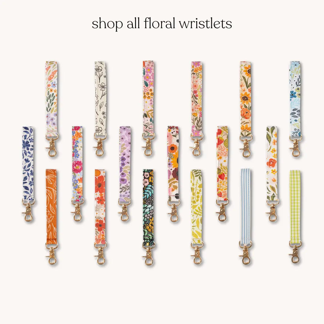 Countryside Blooms Wristlet Keychain - Vegan Leather