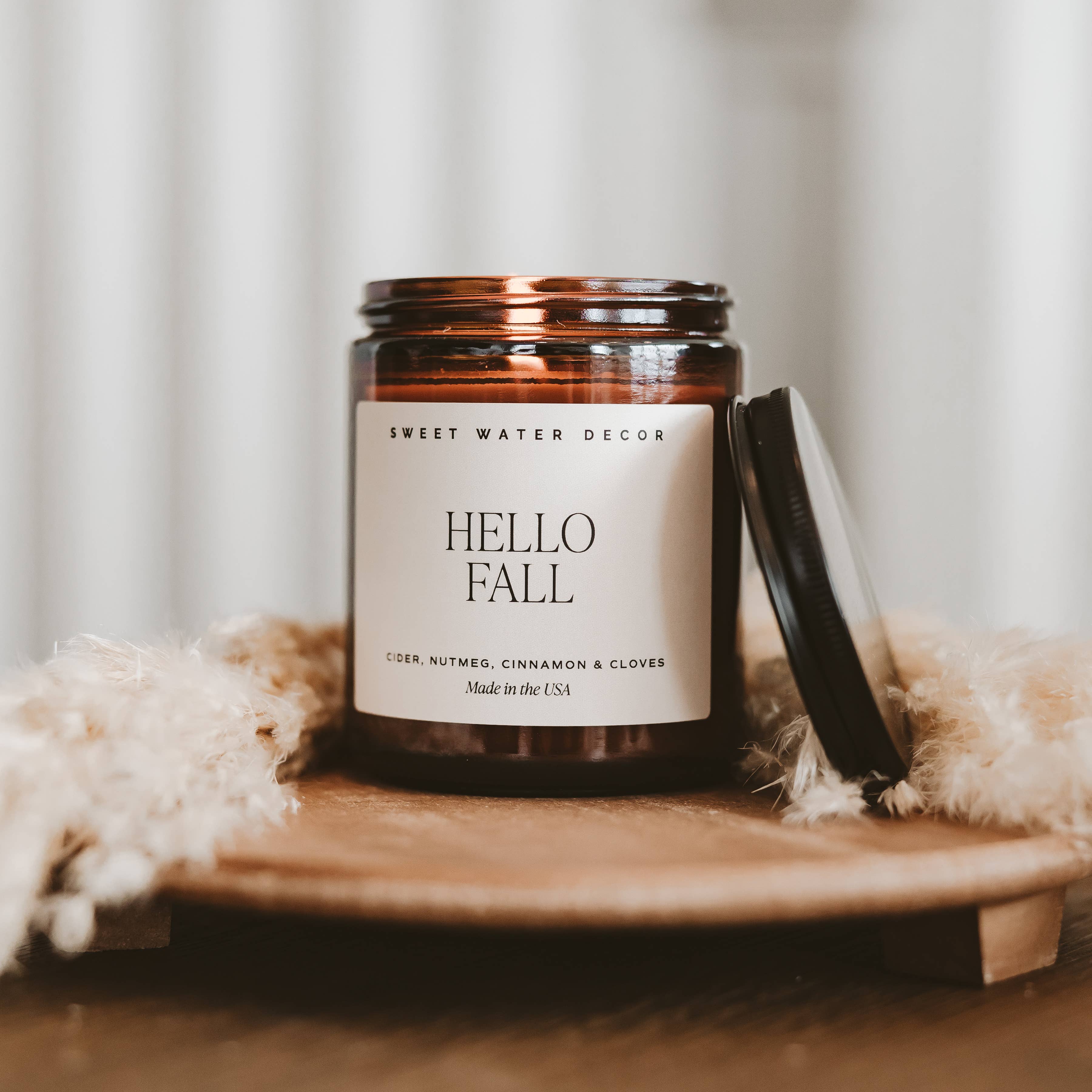 Sweet Water Decor - Hello Fall 9 oz Soy Candle - Fall Decor & Gifts
