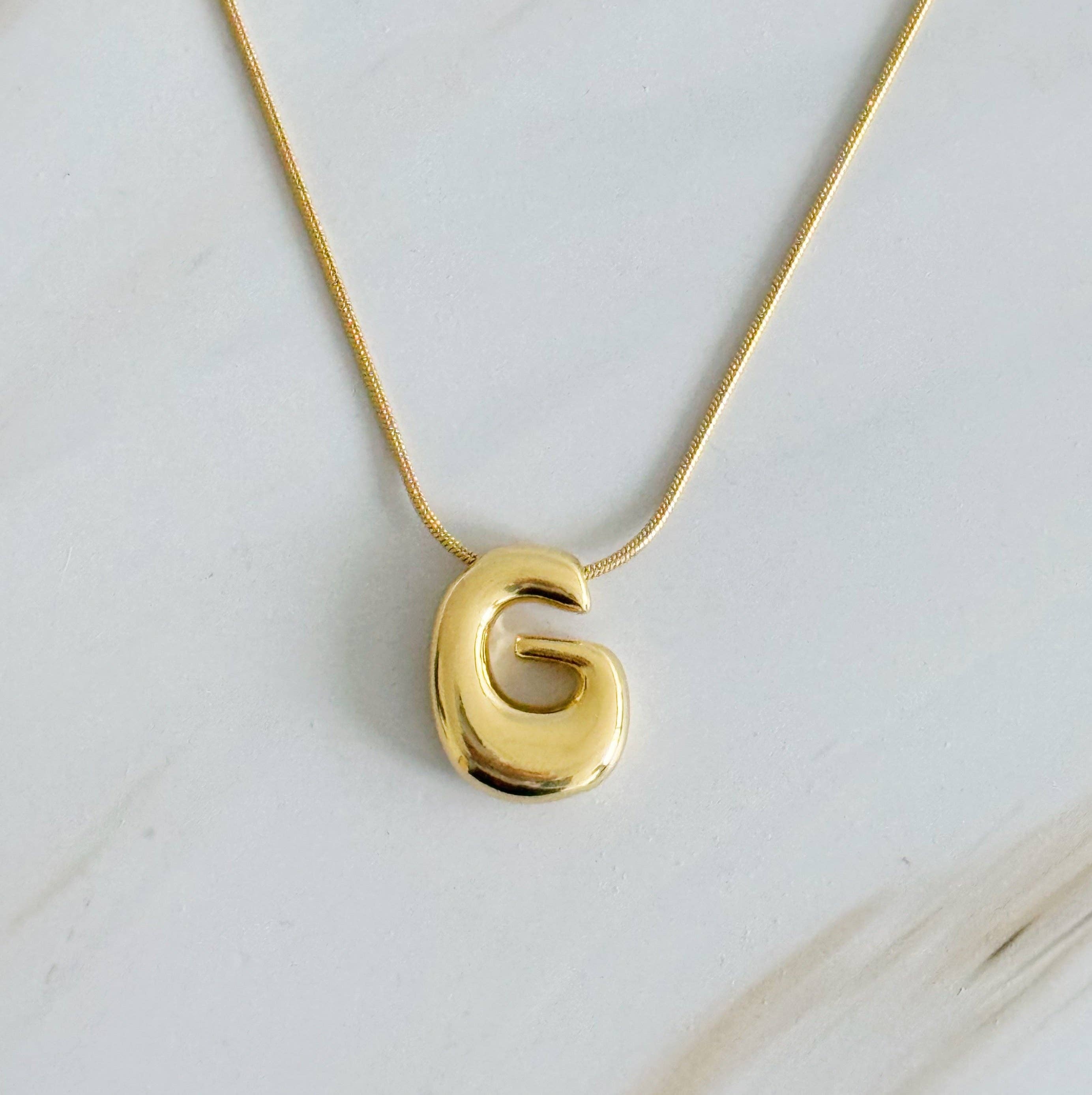 Balloon Letter C Necklace 18k Gold Plated -Jenny's Gift Baskets
