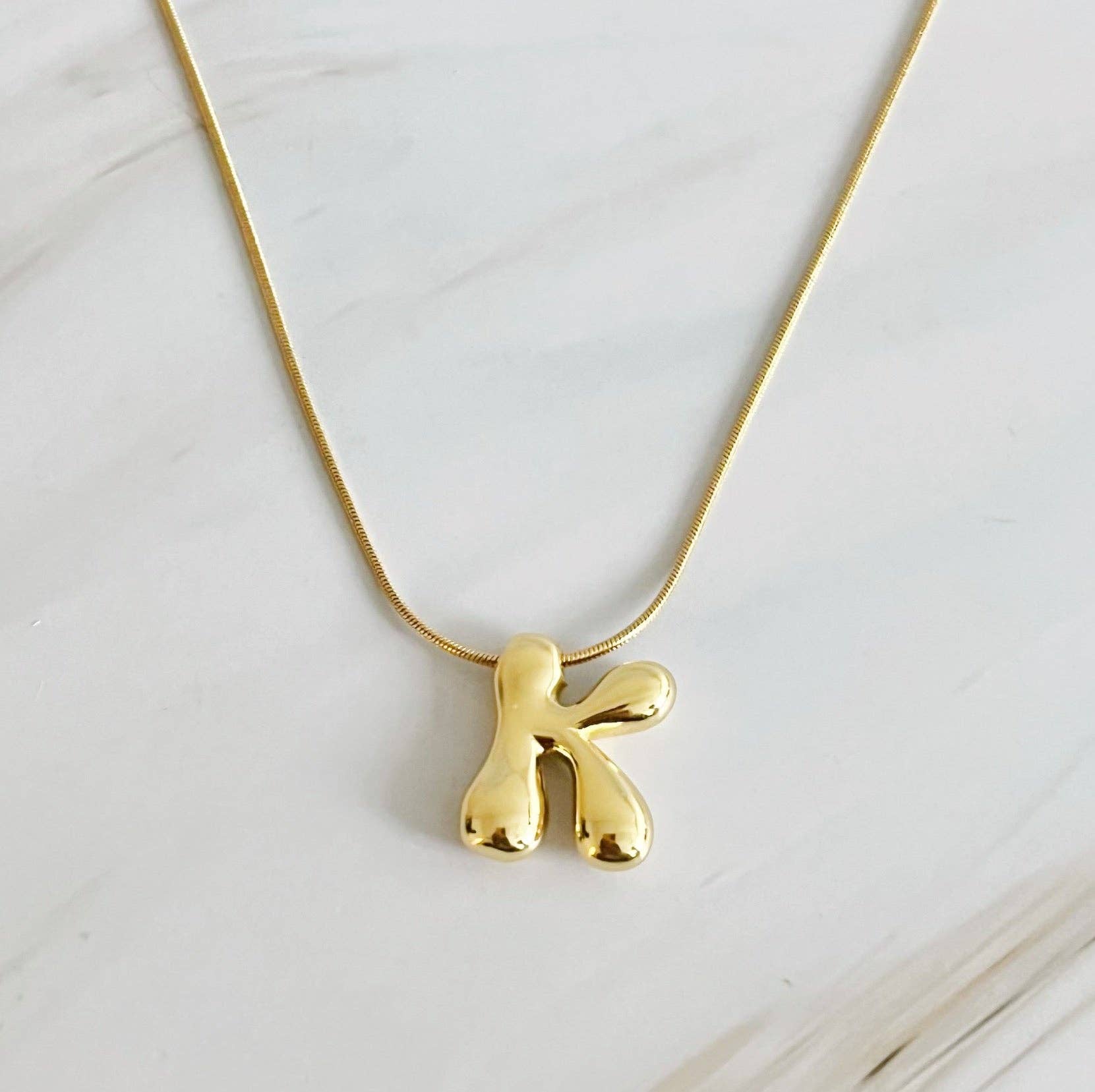 Ellison+Young - Balloon Letter Initial Necklace: K