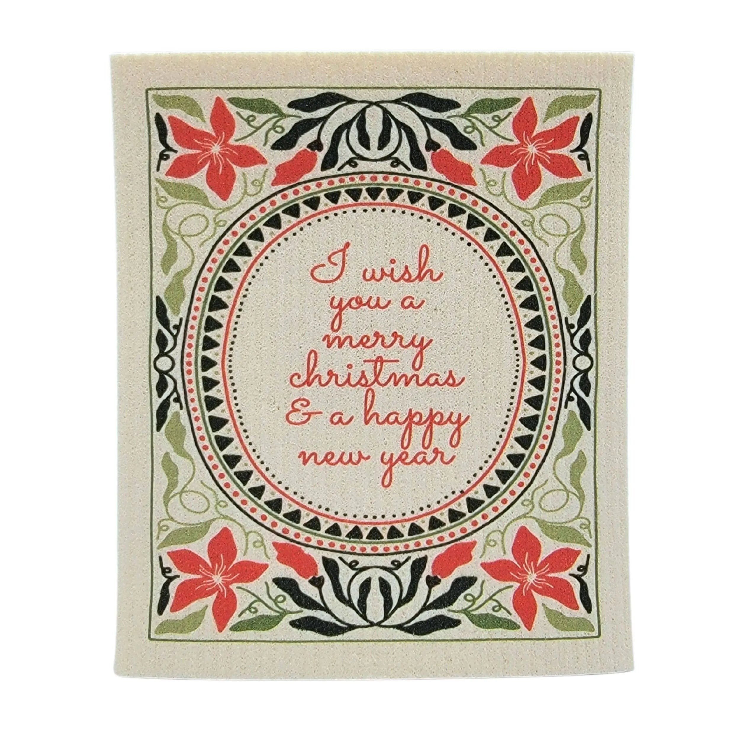 Driftless Studios - I Wish You A Merry Christmas Swedish Dishcloths - Xmas Decor