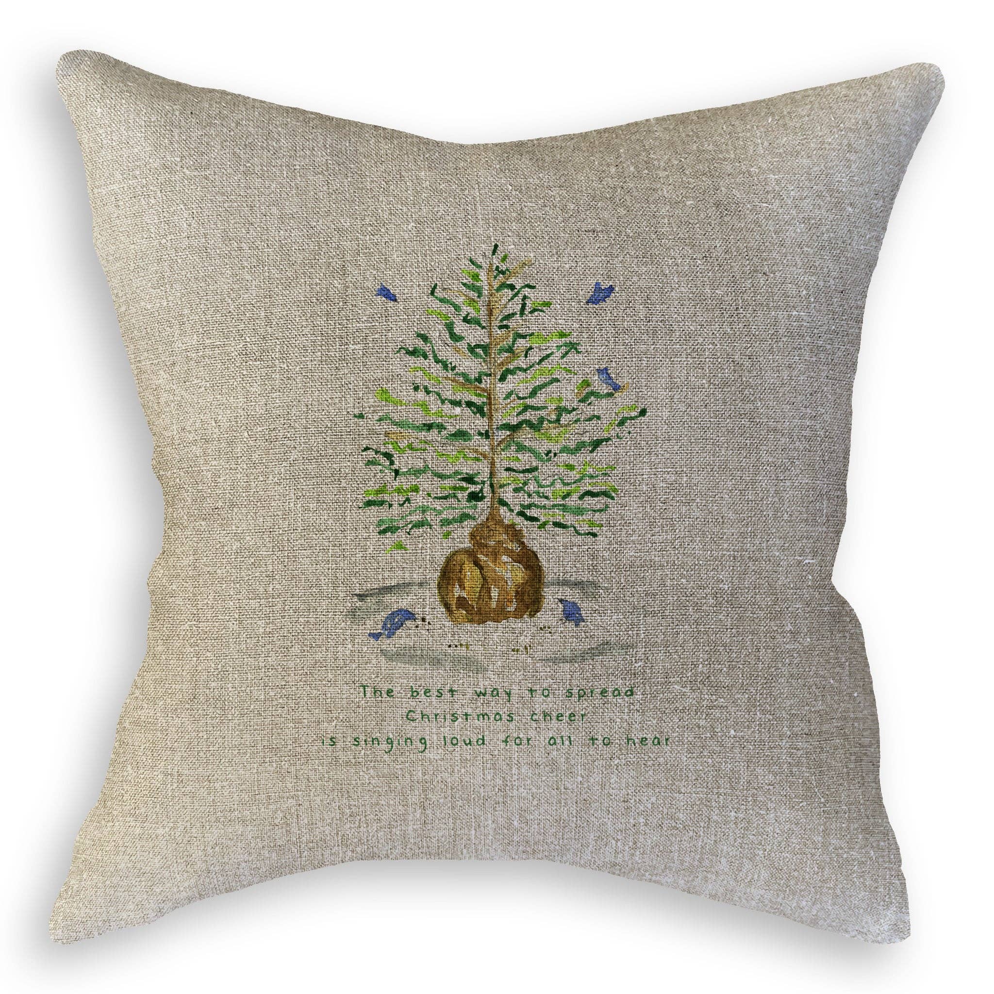 Christmas Tree with Birds Kitchen Towel - Festive Holiday Decor - French Graffiti