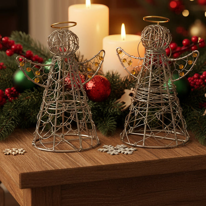 Gold Halo Angel 5.5" - Handmade Wire Christmas Decor - Fair Trade