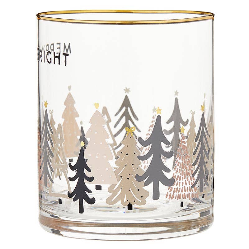 Merry & Bright Holiday Rocks Glass