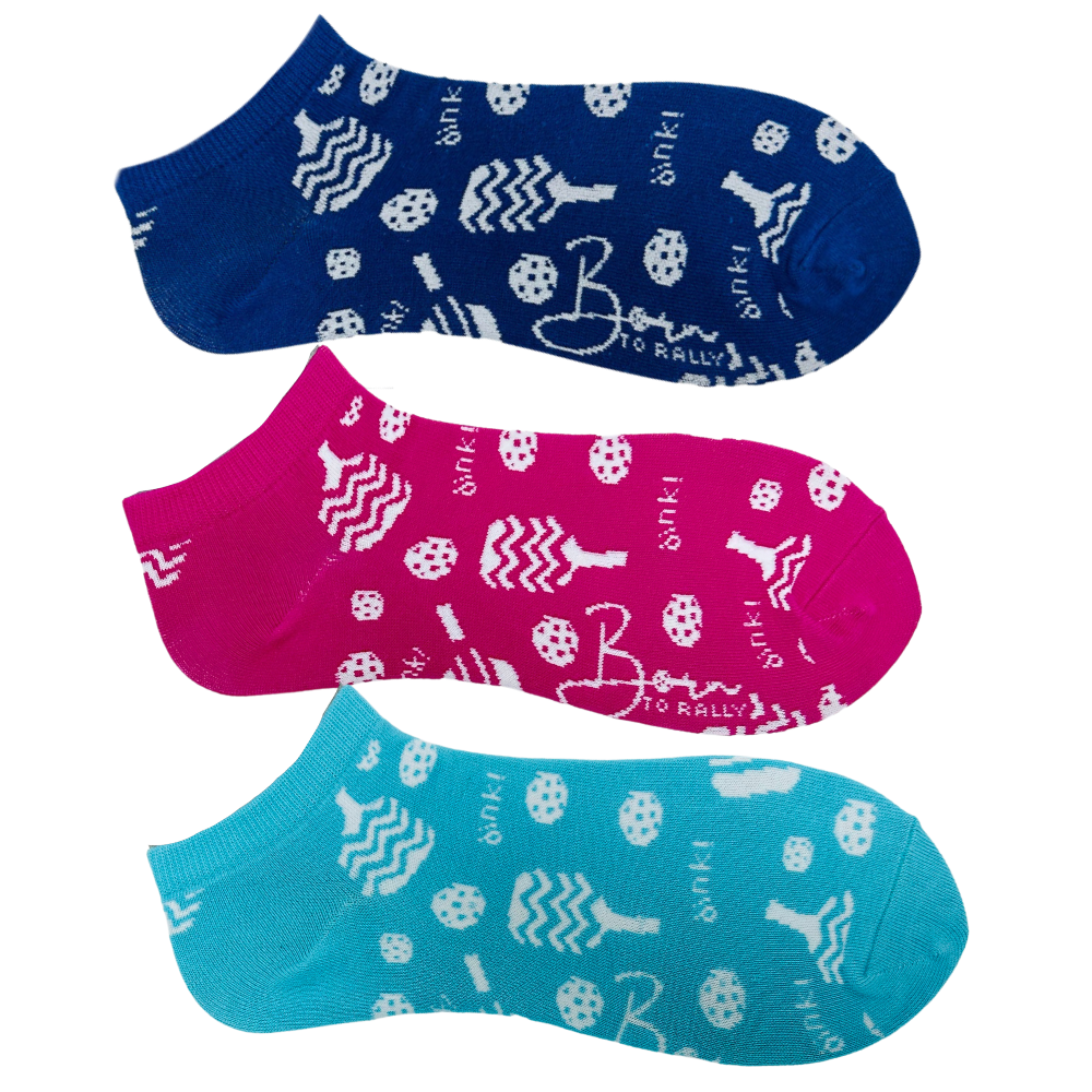 Born to Rally - Pickleball Ankle Socks - Size - Women US 7-10