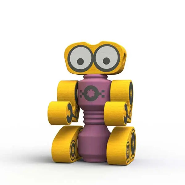 Tinker Totter Robots - Eco-Friendly Wooden Building Set for Kids Ages 3+