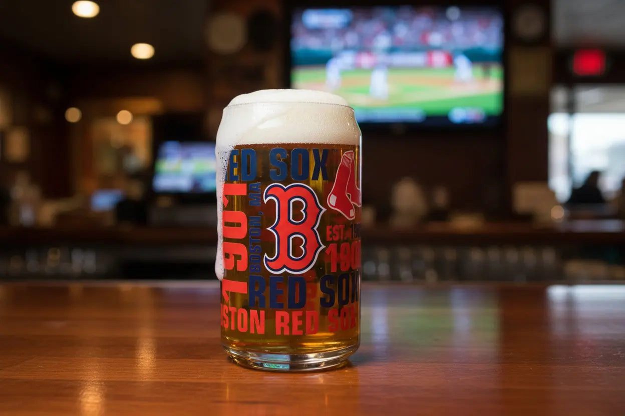 Red Sox Beer Can Pint Glass - 16oz Spirit Collector's Edition Boelter Brands