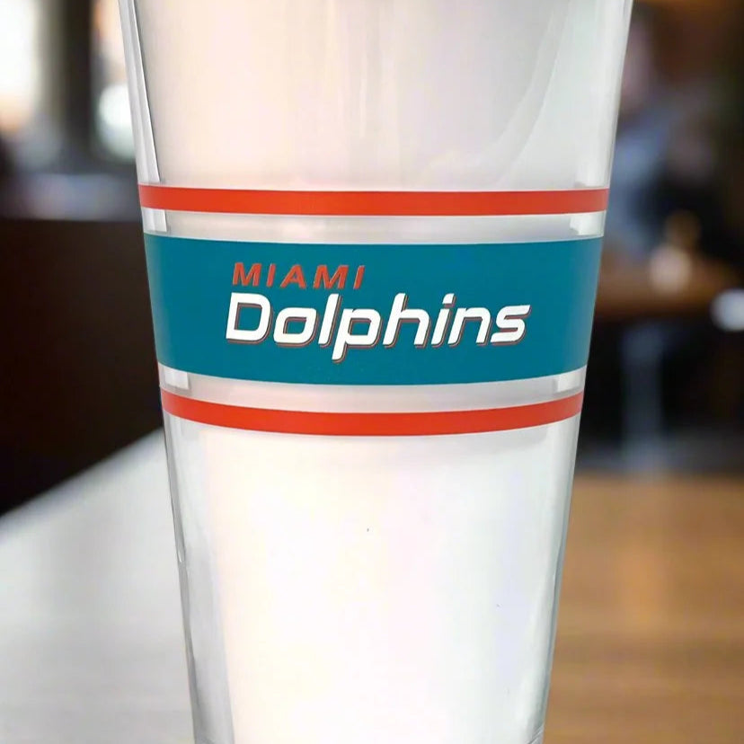 Logo Brands - Pinta de 16 oz con rayas de los Miami Dolphins