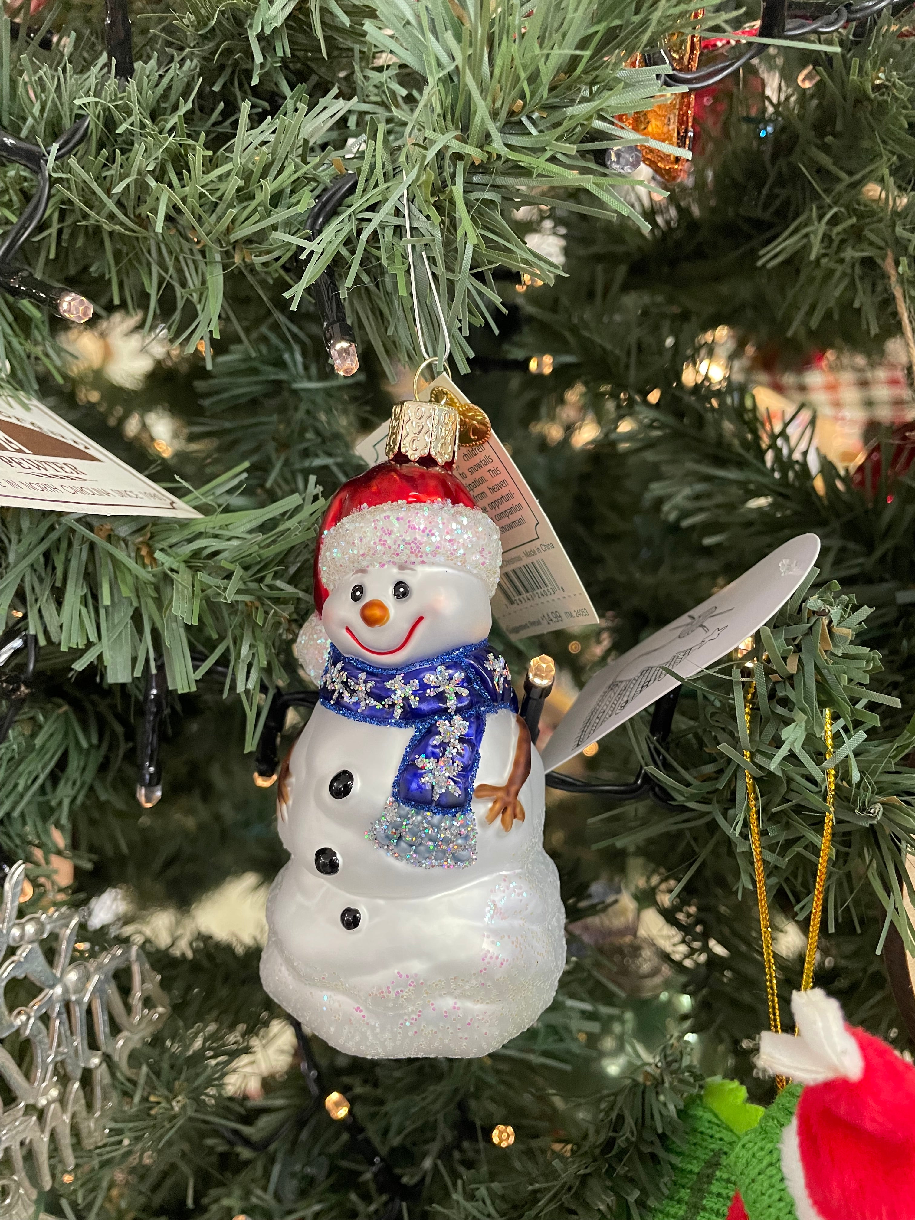 Happy Snowman Ornament - Clearance