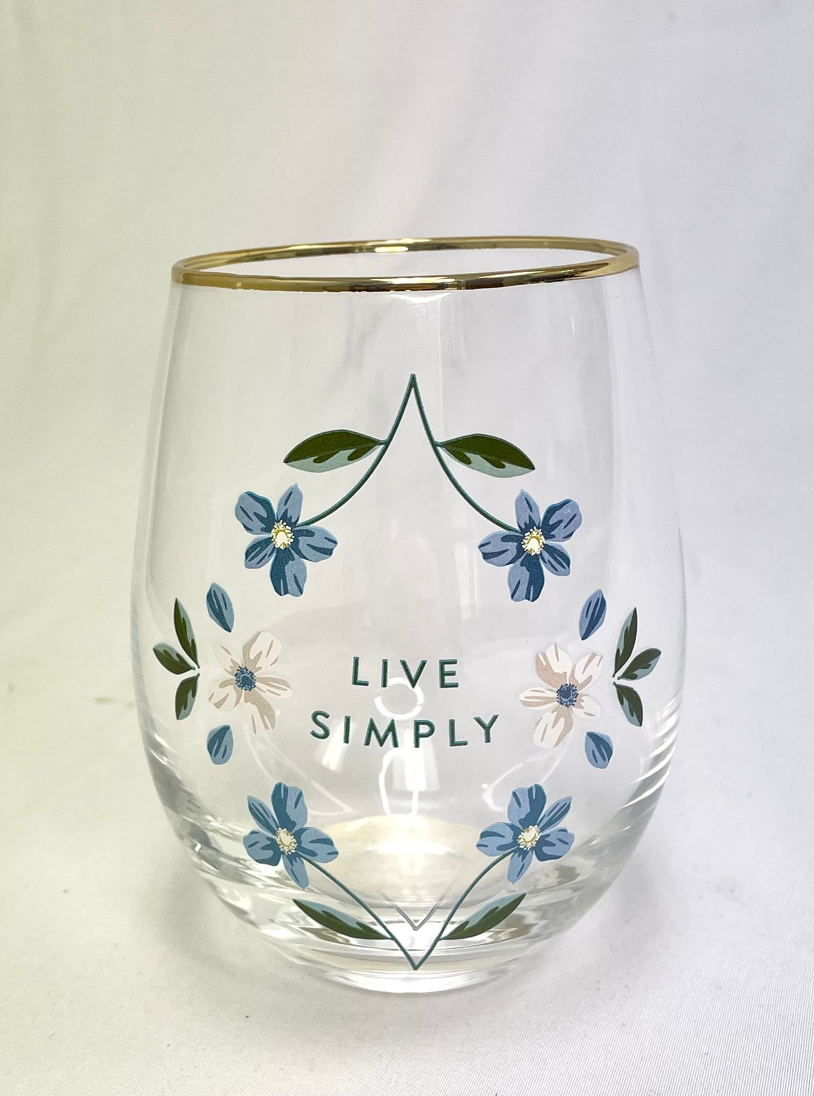 Live Simply Stemless Wine Glass