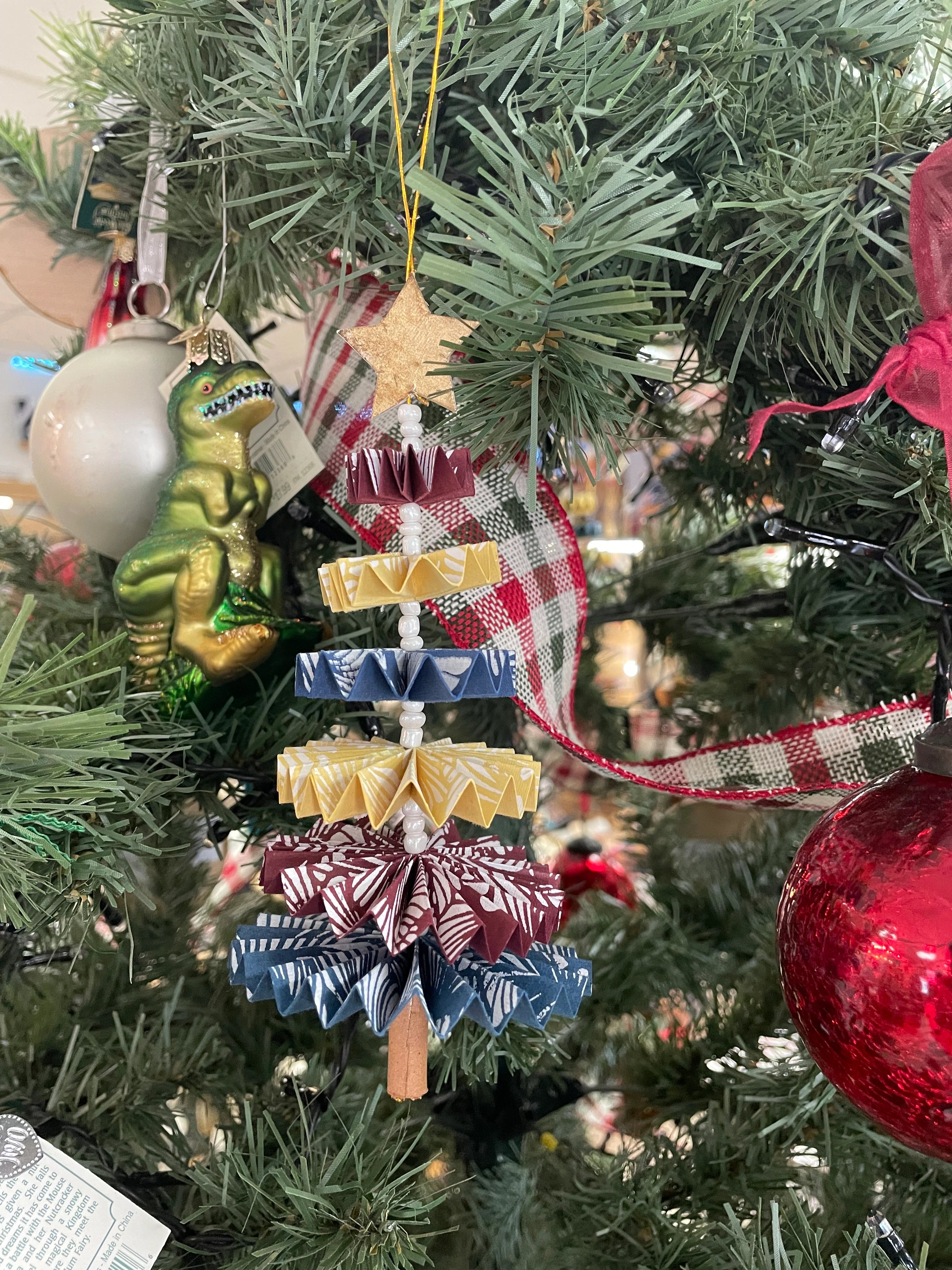 Ten Thousand Villages Christmas Tree - Fanfold Paper Tree Ornament - Clearance