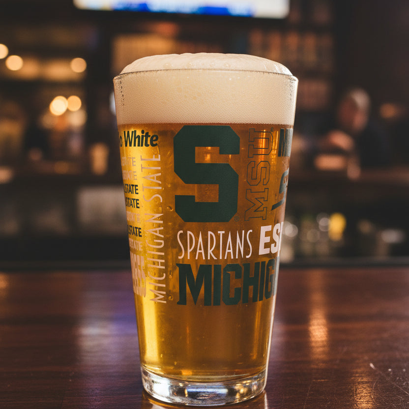 Michigan State Spartans Spirit Pint Glass - Officially Licensed NCAA