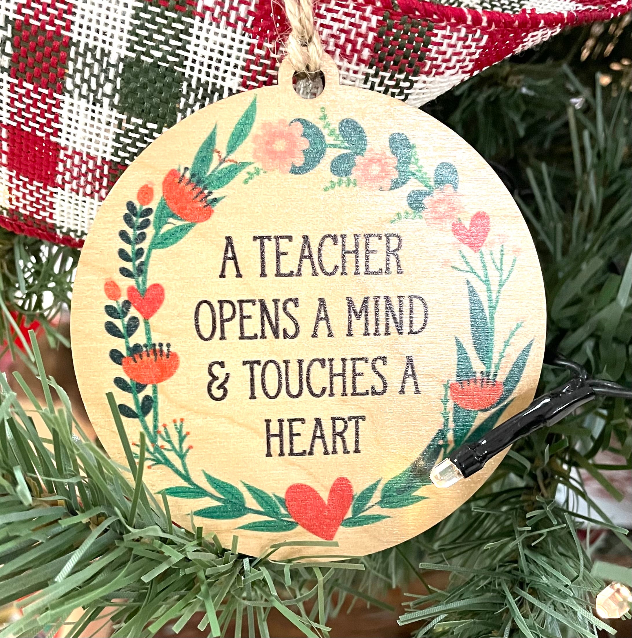 A Teacher Opens A Mind Christmas Ornaments Teacher Gift - Clearance