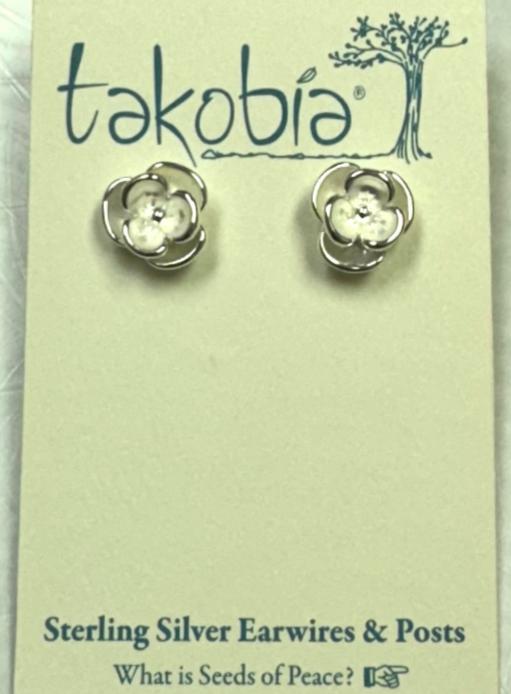 Takobia - Six Petal Flower Post Earrings