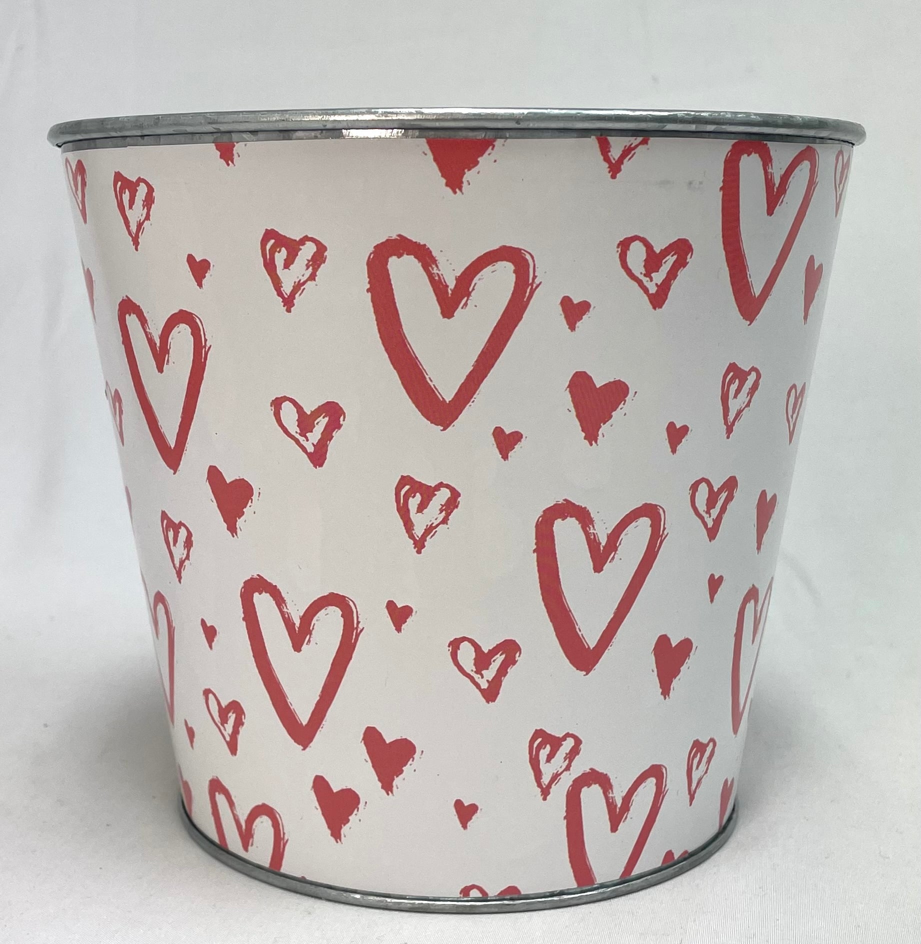 Hearts Valentines Day Gift Tin Basket