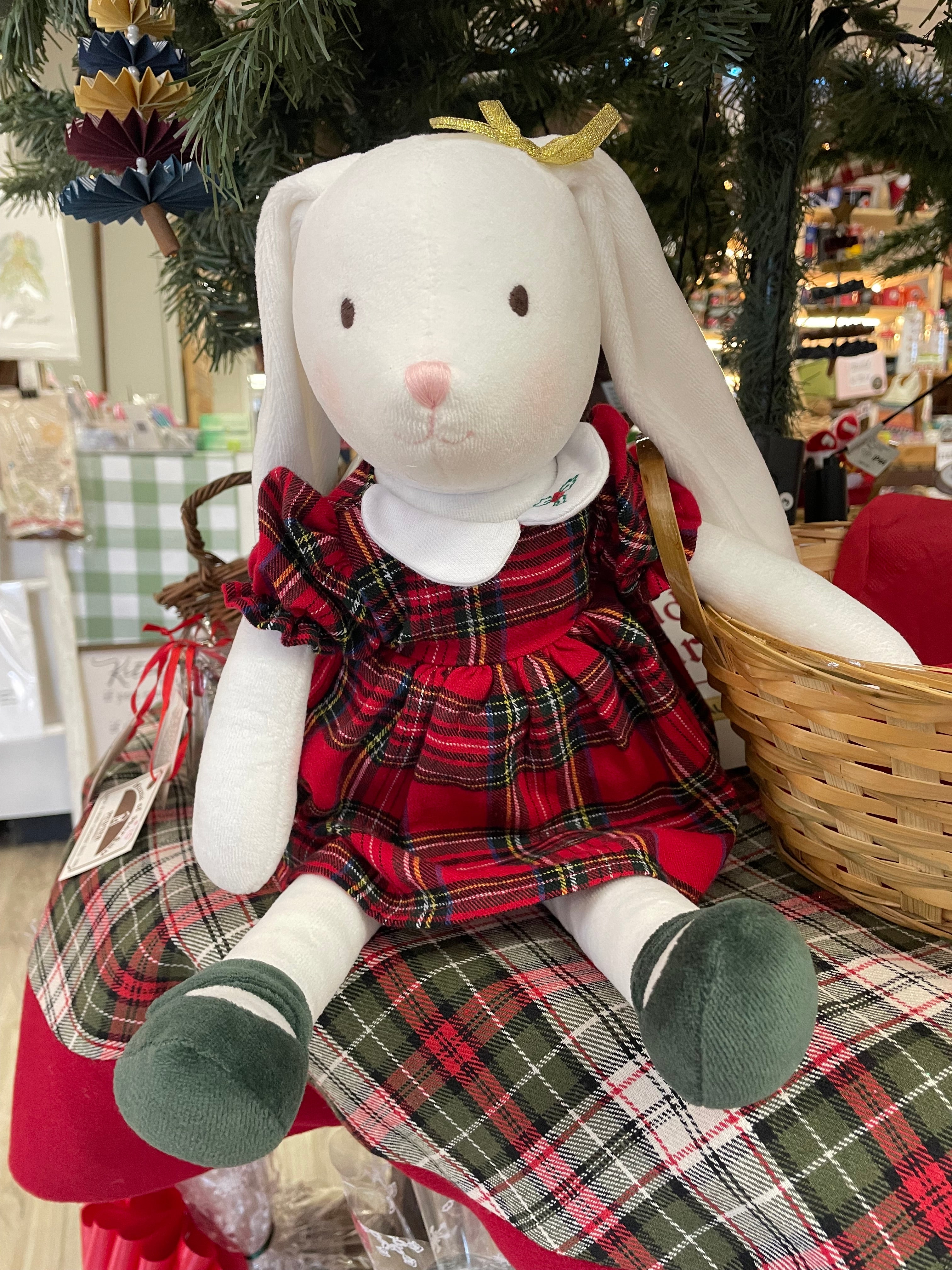 Havah the Bunny in Holiday Plaid Dress - Clearance
