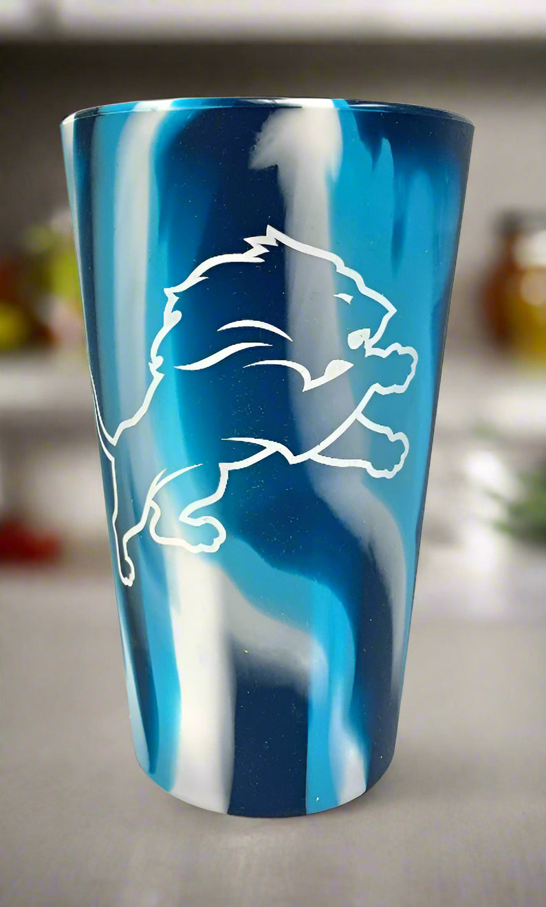 WinCraft - Vaso de silicona de 16 oz de los Detroit Lions - Diseño de moda