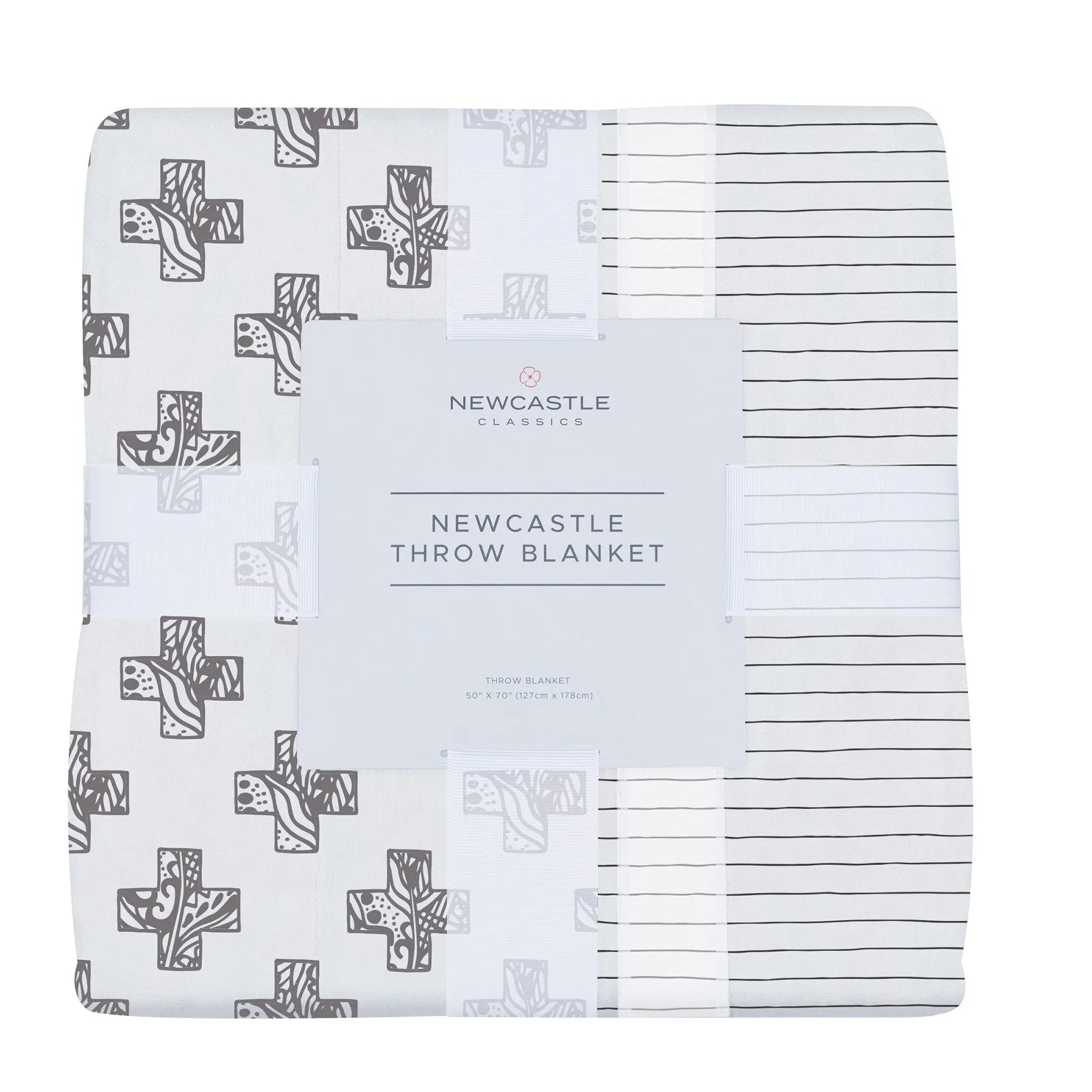 Nordic Stamp and Pencil Stripe Bamboo Muslin Newcastle Throw Blanket Newcastle Classics