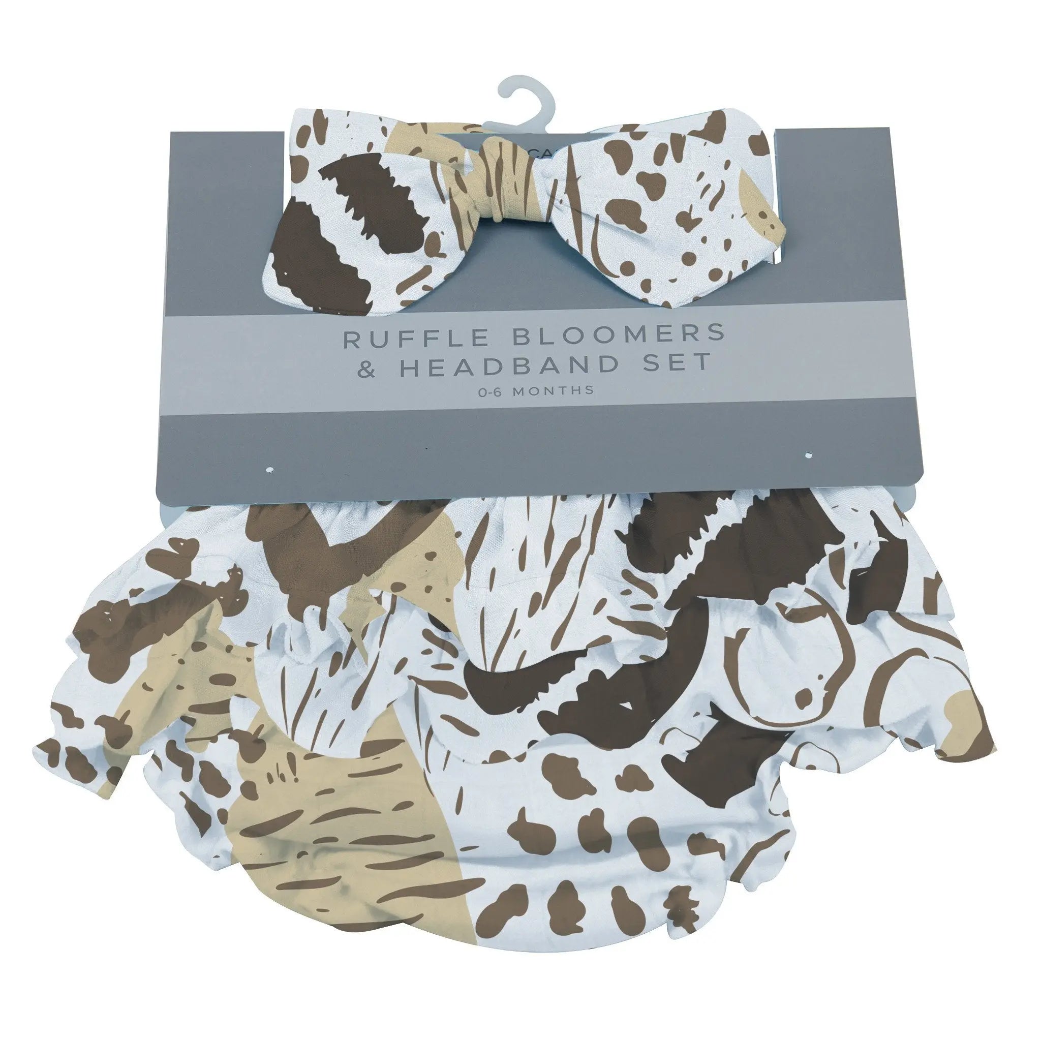 Animal Print Ruffle Bamboo Bloomer Headband Set Newcastle Classics
