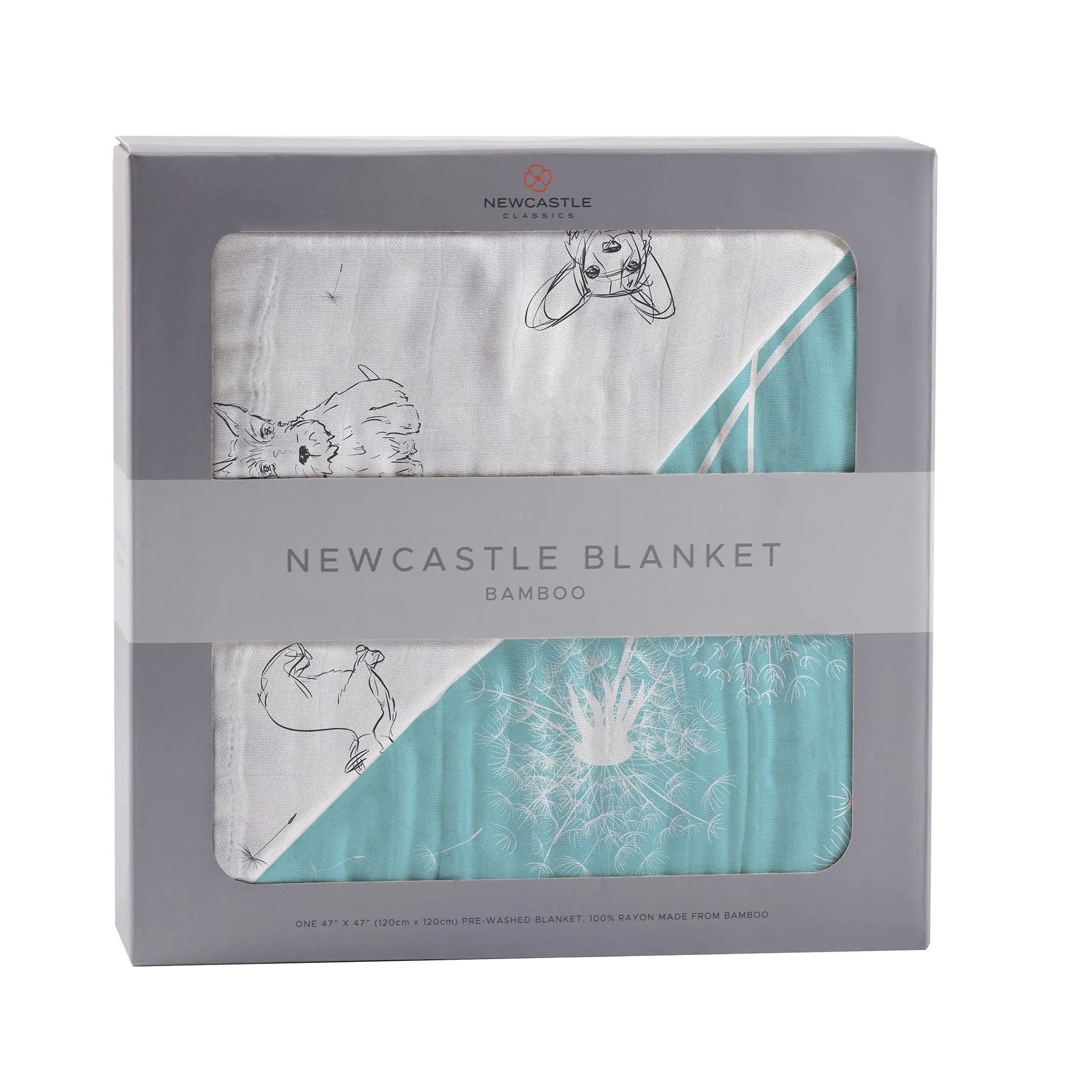 Corgi and Dandelion Seeds Bamboo Muslin Newcastle Blanket Newcastle Classics
