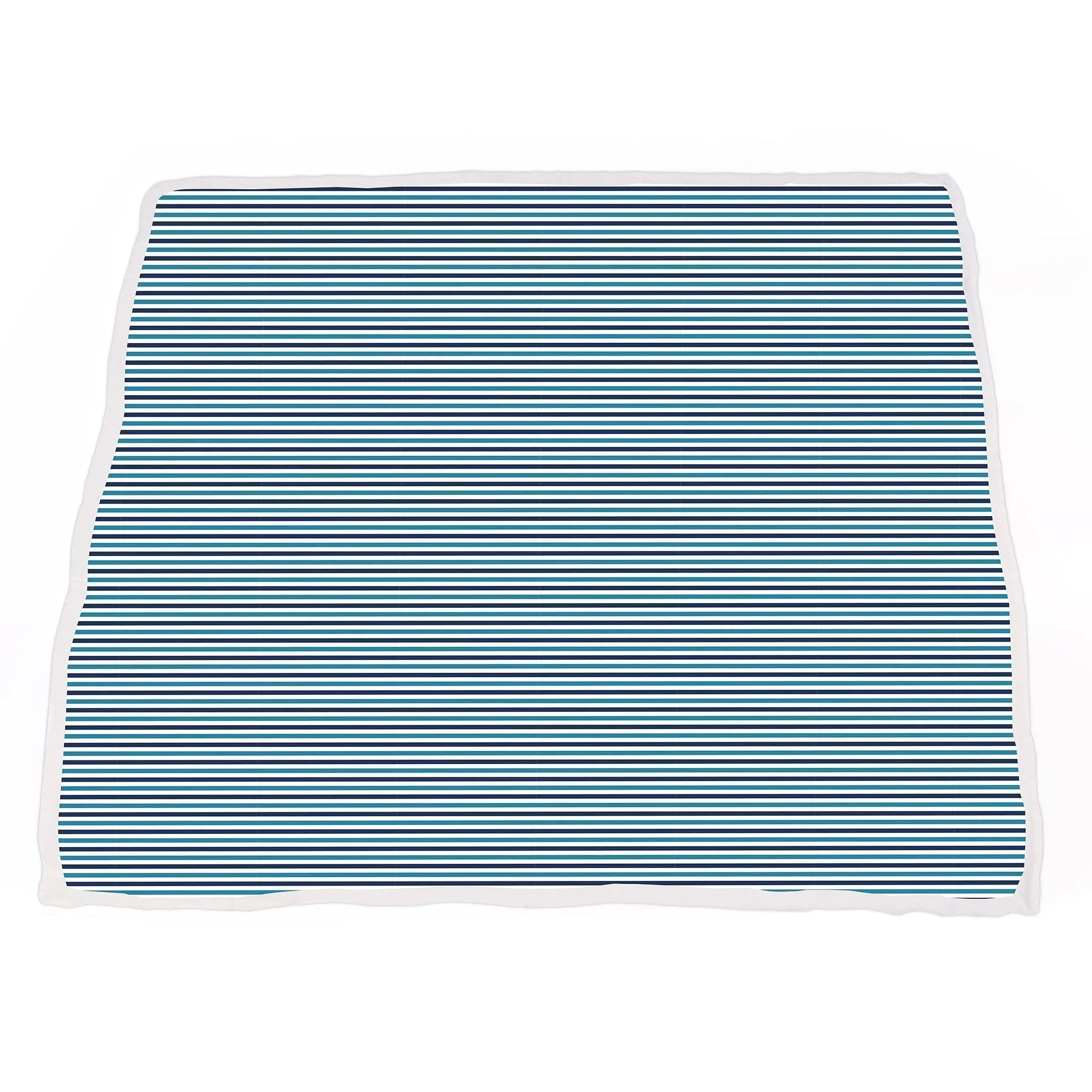 Vintage Steam Trains and Blue Stripe Bamboo Muslin Newcastle Blanket