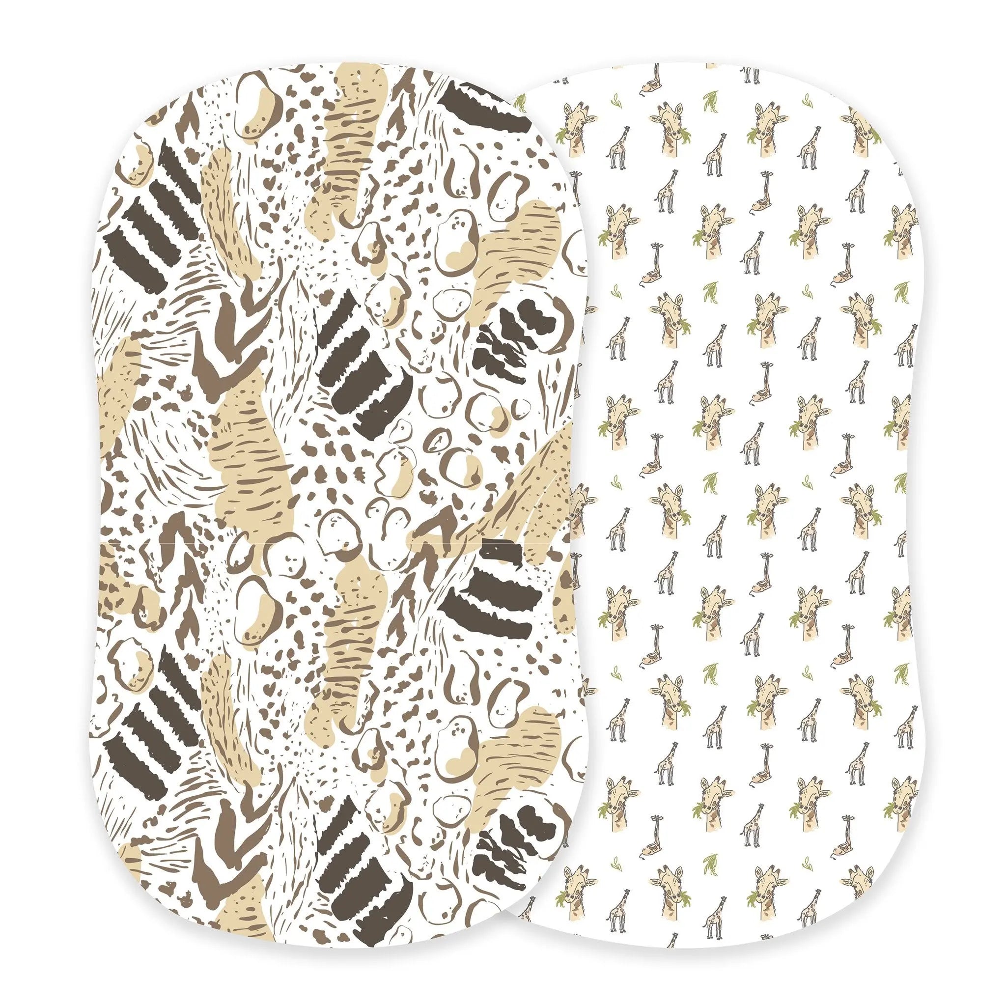 Animal Print and Hungry Giraffe Changing Pad Cover/Bamboo Bassinet Sheets Newcastle Classics