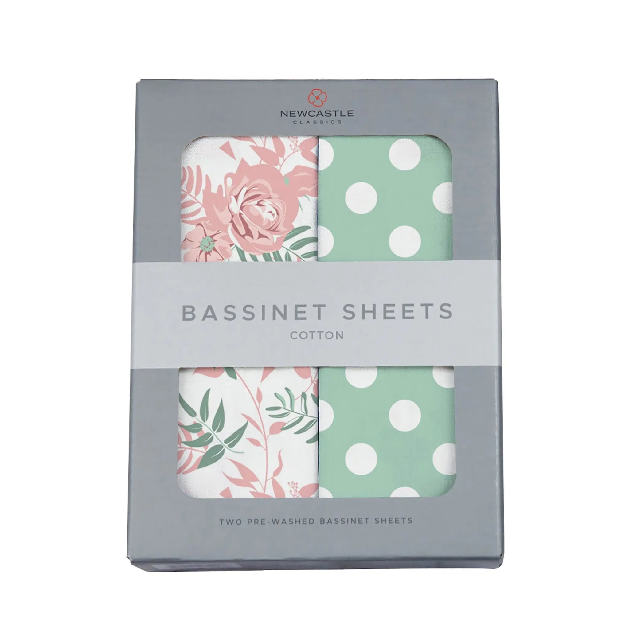 Desert Rose and Jade Polka Dot Cotton Changing Pad Cover/Bassinet Sheets